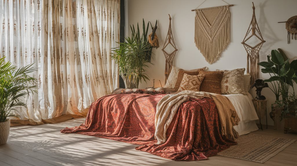 sypialnia boho naturalne elementy