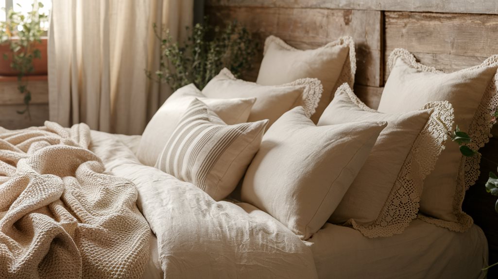 przytulny rustykalny projekt pościeli