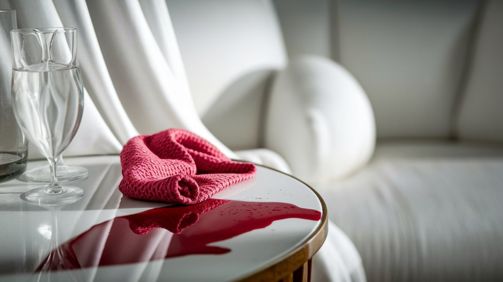 szybkie czyszczenie rozlanego wina